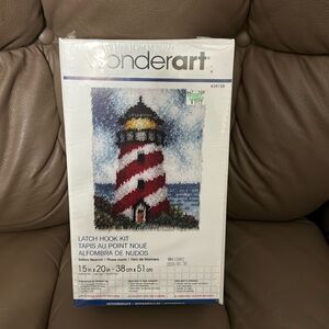 Wonderart Lighthouse Latch Hook Kit / 15 in x 20 in-38 cm x 51 cm / New In Box